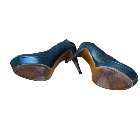 Gucci Nappa Charlotte Pump Stiletto Heels in Black Leather EU 38 US 8 MSRP $540 - Picture 9 of 10